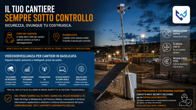 Videosorveglianza cantieri in Basilicata